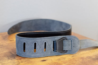 Taylor 2.5" Black Leather Guitar Strap - Black, Suede Back