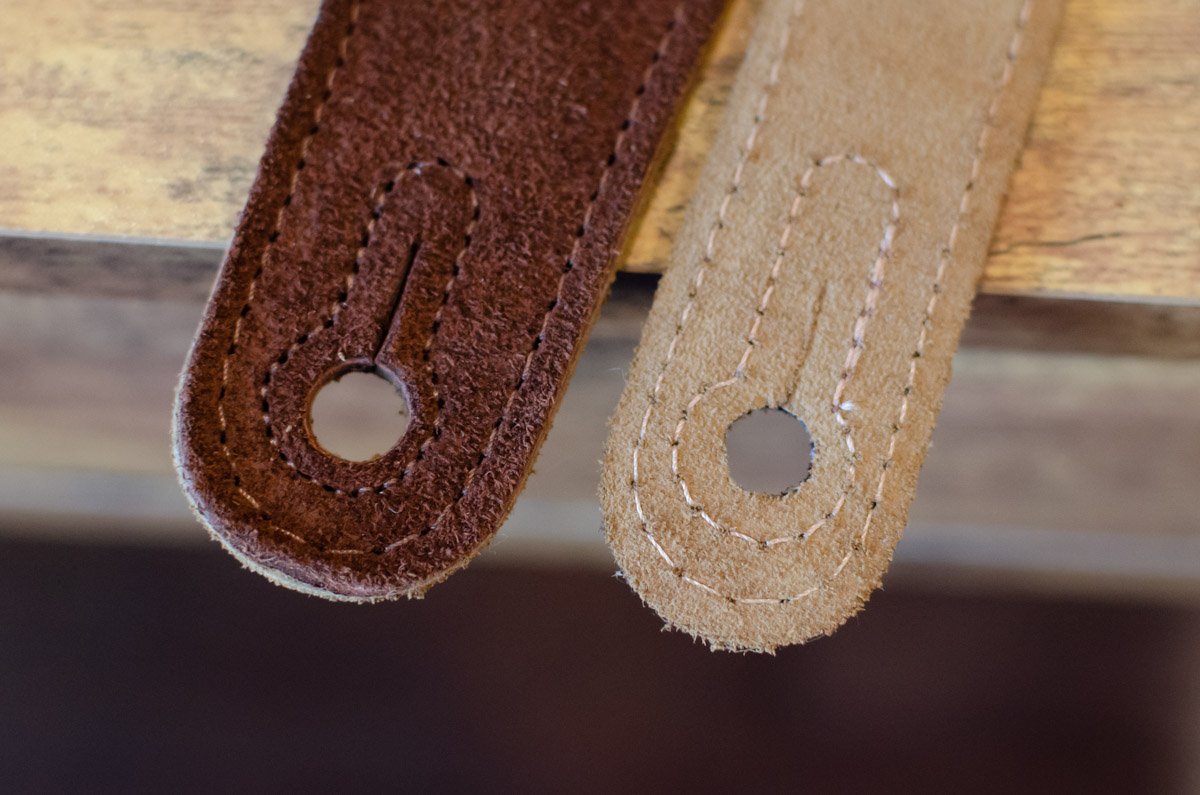 Taylor 2.5" Embroidered Suede Guitar Strap - Chocolate