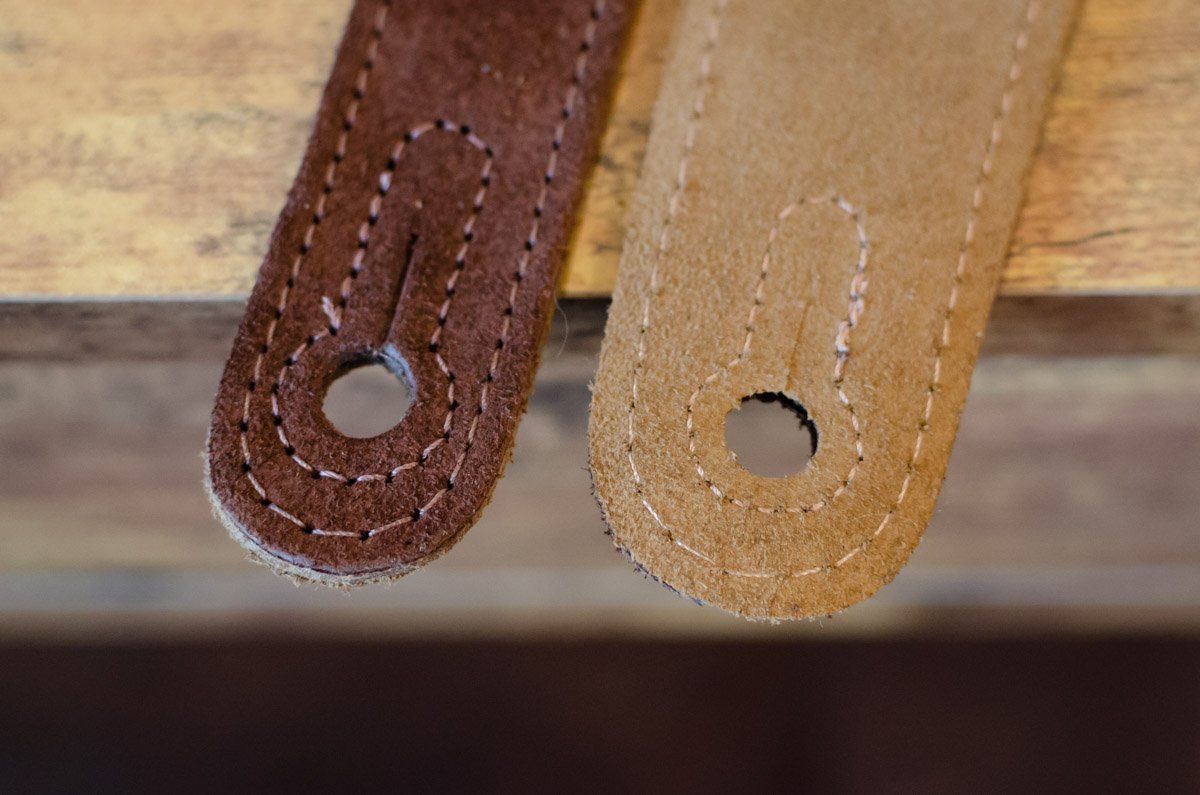 Taylor 2.5" Embroidered Suede Guitar Strap - Chocolate