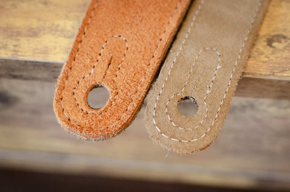 Taylor 2.5" Embroidered Suede Guitar Strap, Honey Gold