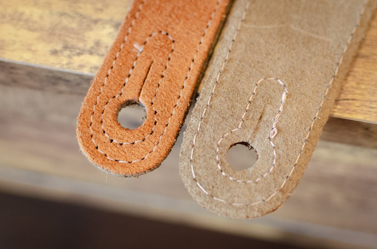 Taylor 2.5" Embroidered Suede Guitar Strap, Honey Gold