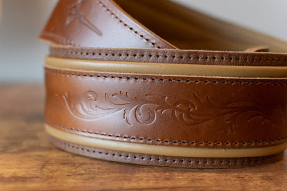 Taylor Nouveau Strap Presentation Series Medium Brown/Butterscotch/Distressed Brown Leather 2.5"
