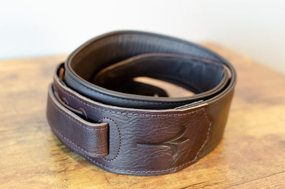 Taylor Spring Vine Strap Koa Series  - Chocolate Brown Leather Guitar Strap 2.5" (4124-25)
