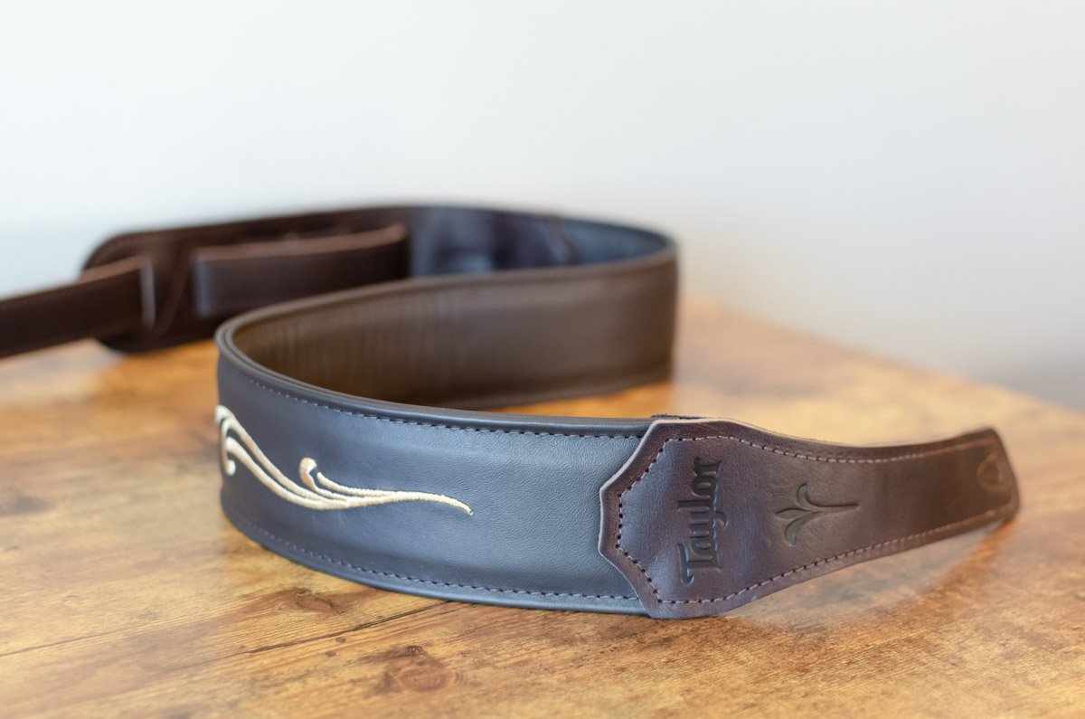 Taylor Spring Vine Strap Koa Series  - Chocolate Brown Leather Guitar Strap 2.5" (4124-25)