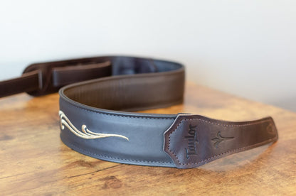 Taylor Spring Vine Strap Koa Series  - Chocolate Brown Leather Guitar Strap 2.5" (4124-25)