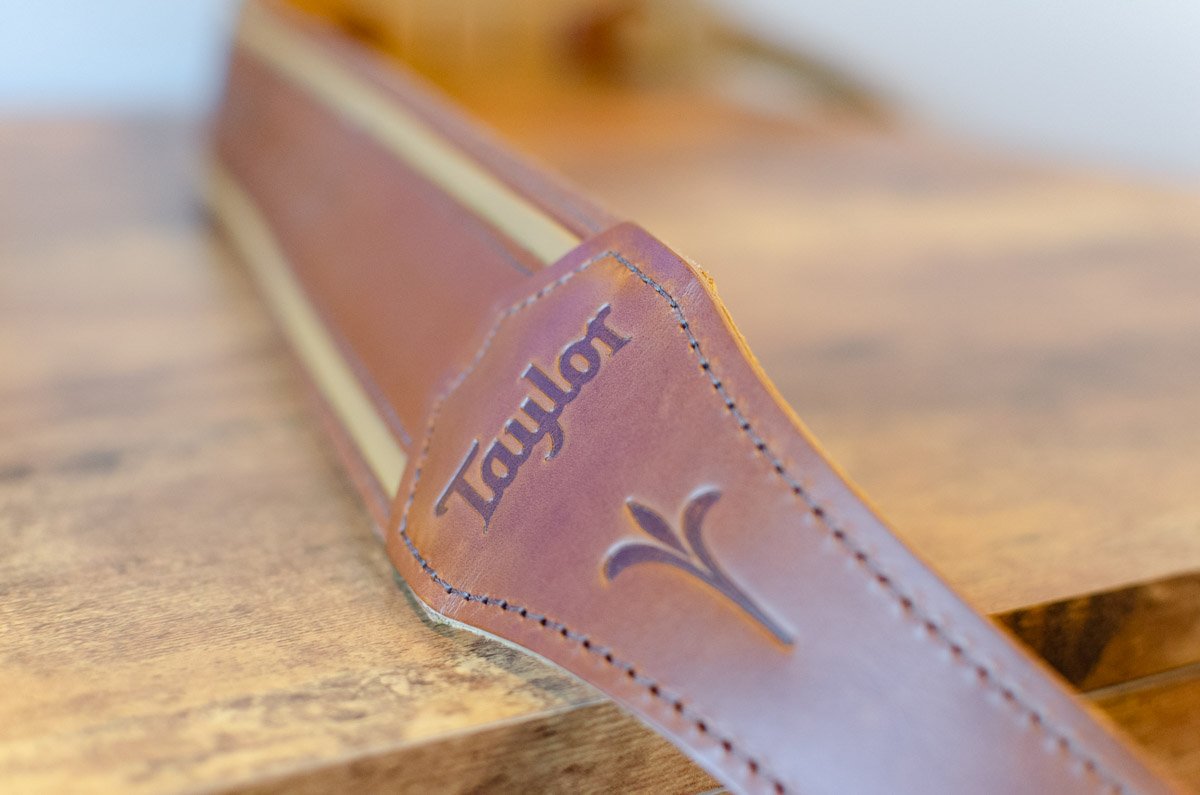 Taylor Spring Vine Strap Koa Series - Dark Brown/Butterscotch/Distressed Brown Leather Guitar Strap 2.5" (4123-25)