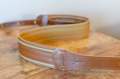 Taylor Spring Vine Strap Koa Series - Dark Brown/Butterscotch/Distressed Brown Leather Guitar Strap 2.5" (4123-25)