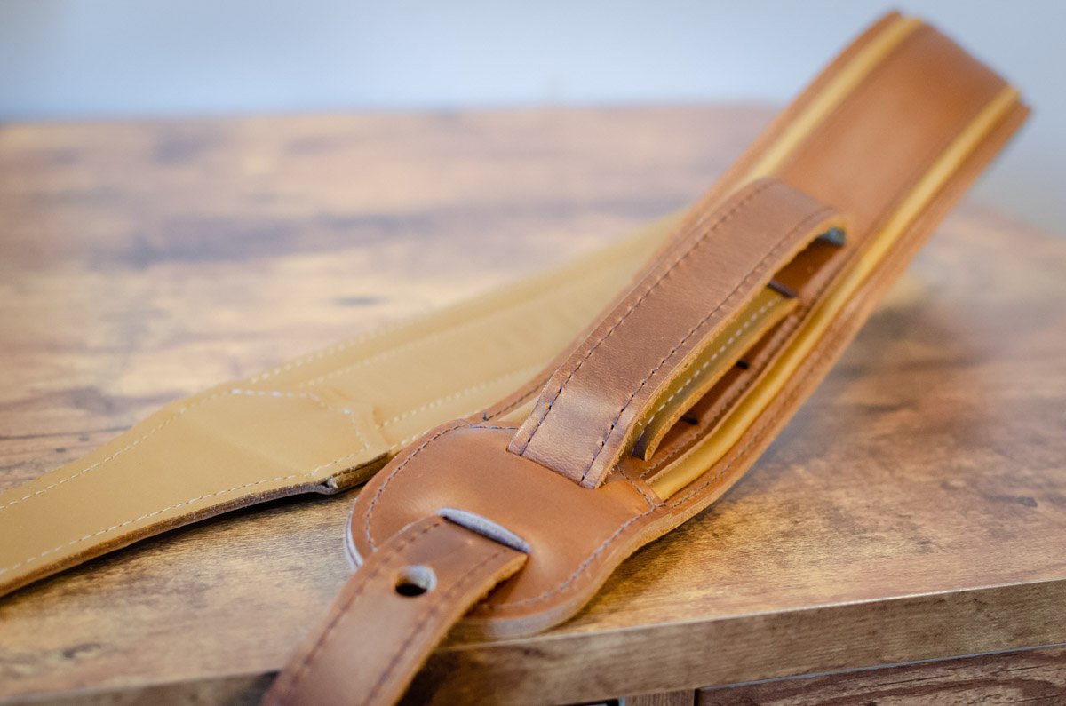 Taylor Spring Vine Strap Koa Series - Dark Brown/Butterscotch/Distressed Brown Leather Guitar Strap 2.5" (4123-25)