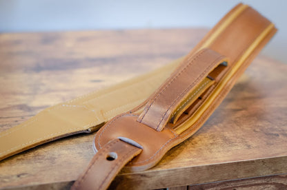 Taylor Spring Vine Strap Koa Series - Dark Brown/Butterscotch/Distressed Brown Leather Guitar Strap 2.5" (4123-25)