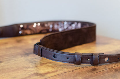 Taylor Strap Vegan Leather Guitar Strap - Chocolate Brown Sequins 2.25" (4204-22) - Floor Model