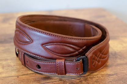 Taylor Strap Vegan Leather Guitar Strap - Medium Brown 2" (4201-20)