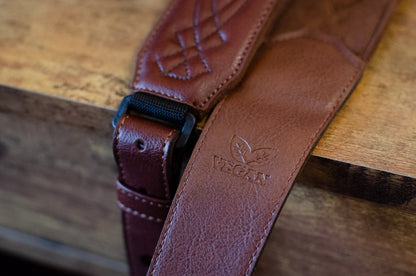 Taylor Strap Vegan Leather Guitar Strap - Medium Brown 2" (4201-20)