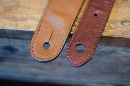 Taylor Vegan Leather Guitar Strap - Tan with Natural Textile Trim  2.5" (4203-25) - Floor Model