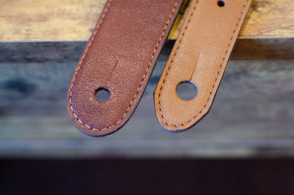 Taylor Vegan Leather Guitar Strap - Tan with Natural Textile Trim  2.5" (4203-25) - Floor Model