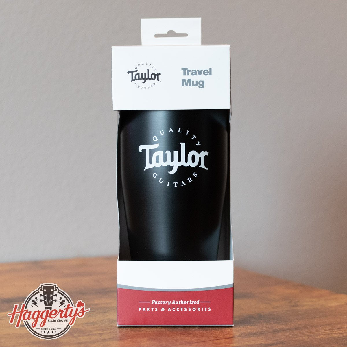 Taylor Travel Coffee Mug - Black & White Logo - 20oz