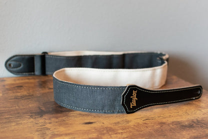 Taylor Vegan Leather Guitar Strap - Herringbone Hemp Cotton - Black(Discontinued)