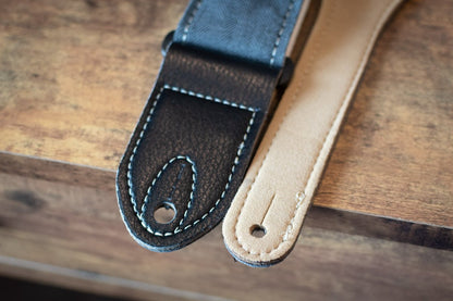 Taylor Vegan Leather Guitar Strap - Herringbone Hemp Cotton - Black(Discontinued)