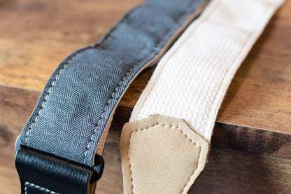 Taylor Vegan Leather Guitar Strap - Herringbone Hemp Cotton - Black(Discontinued)