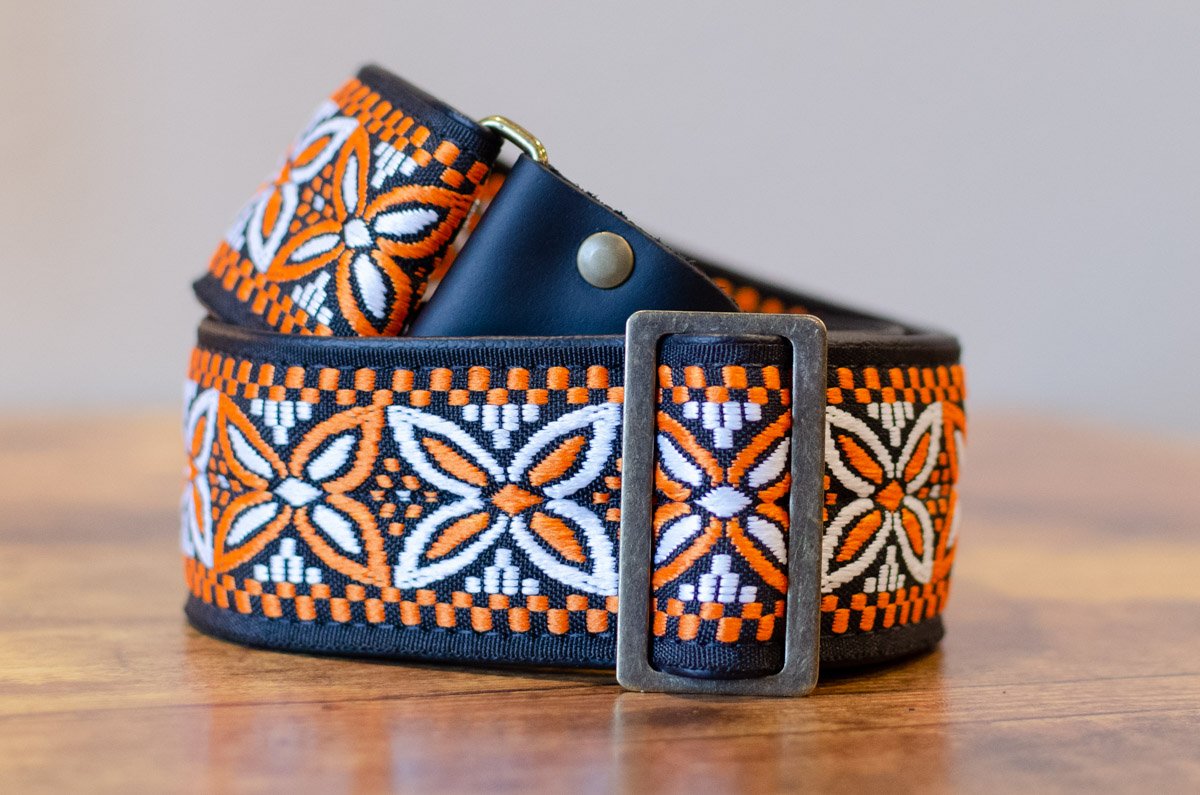 The Orange Lily Gibson Guitar Strap