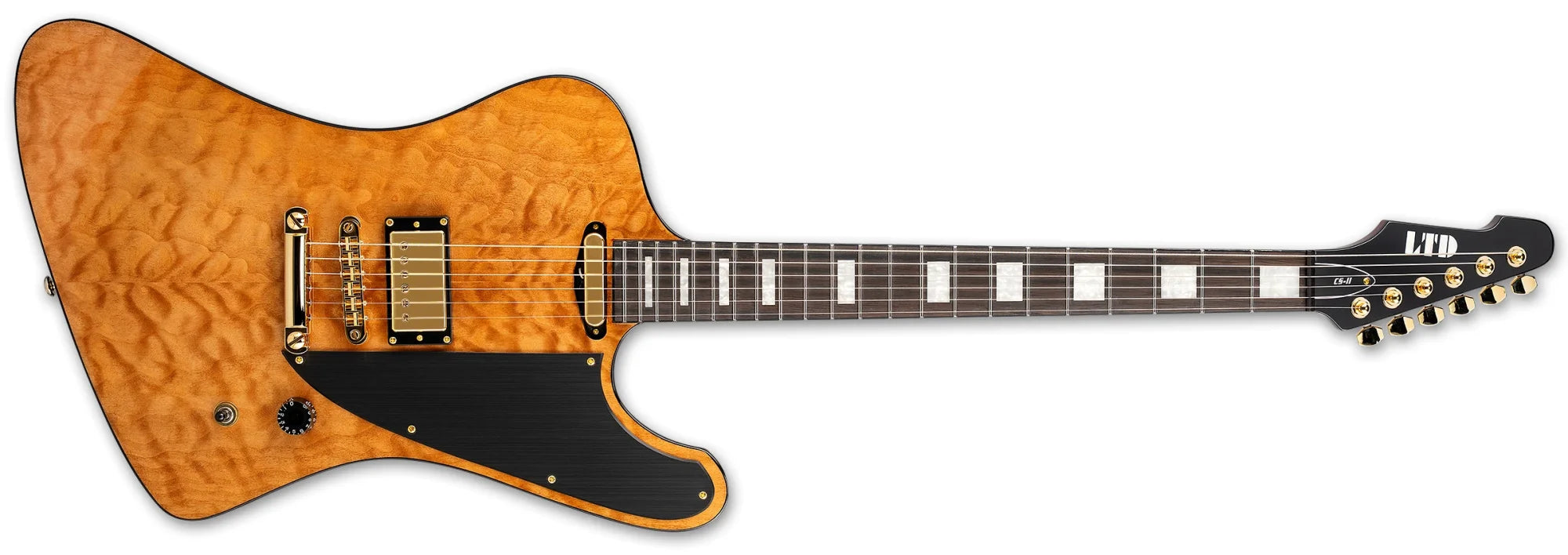 ESP LTD Caleb Shomo CS-II Phoenix Signature Electric Guitar - Vintage Natural with Hardshell Case