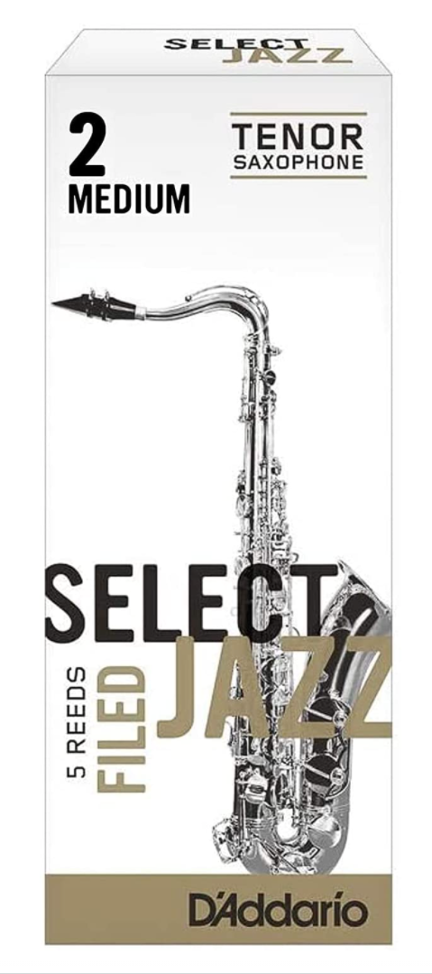 D'Addario Select Jazz Filed Tenor Saxophone Reeds, Strength 4 Medium, 5-pack