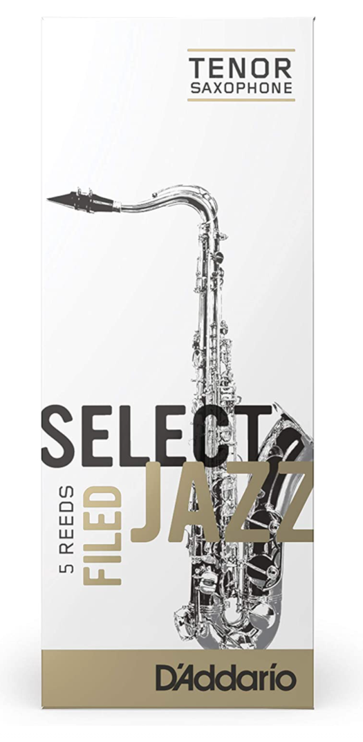 D'Addario Select Jazz Filed Tenor Saxophone Reeds, Strength 4 Medium, 5-pack