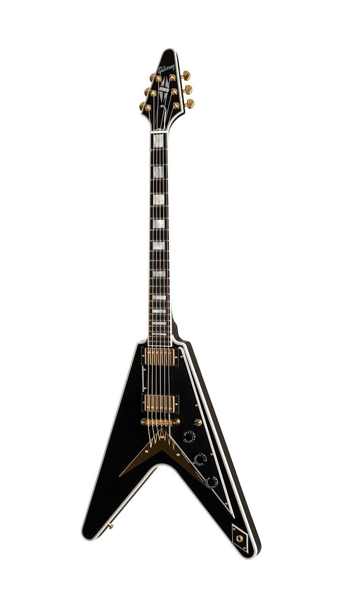Gibson Custom Shop Flying V Custom Electric Guitar - Ebony with Hardshell Case