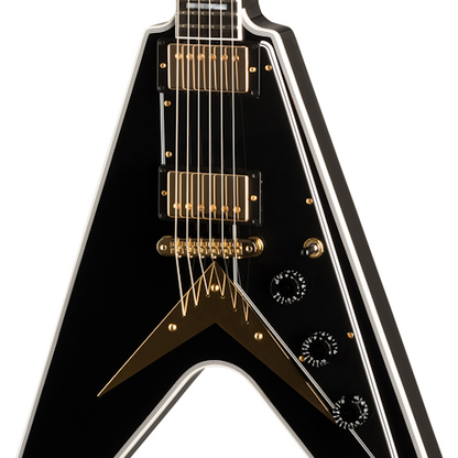 Gibson Custom Shop Flying V Custom Electric Guitar - Ebony with Hardshell Case