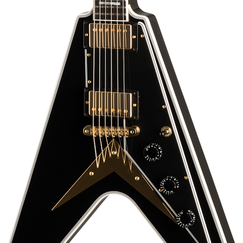 Gibson Custom Shop Flying V Custom Electric Guitar - Ebony with Hardshell Case