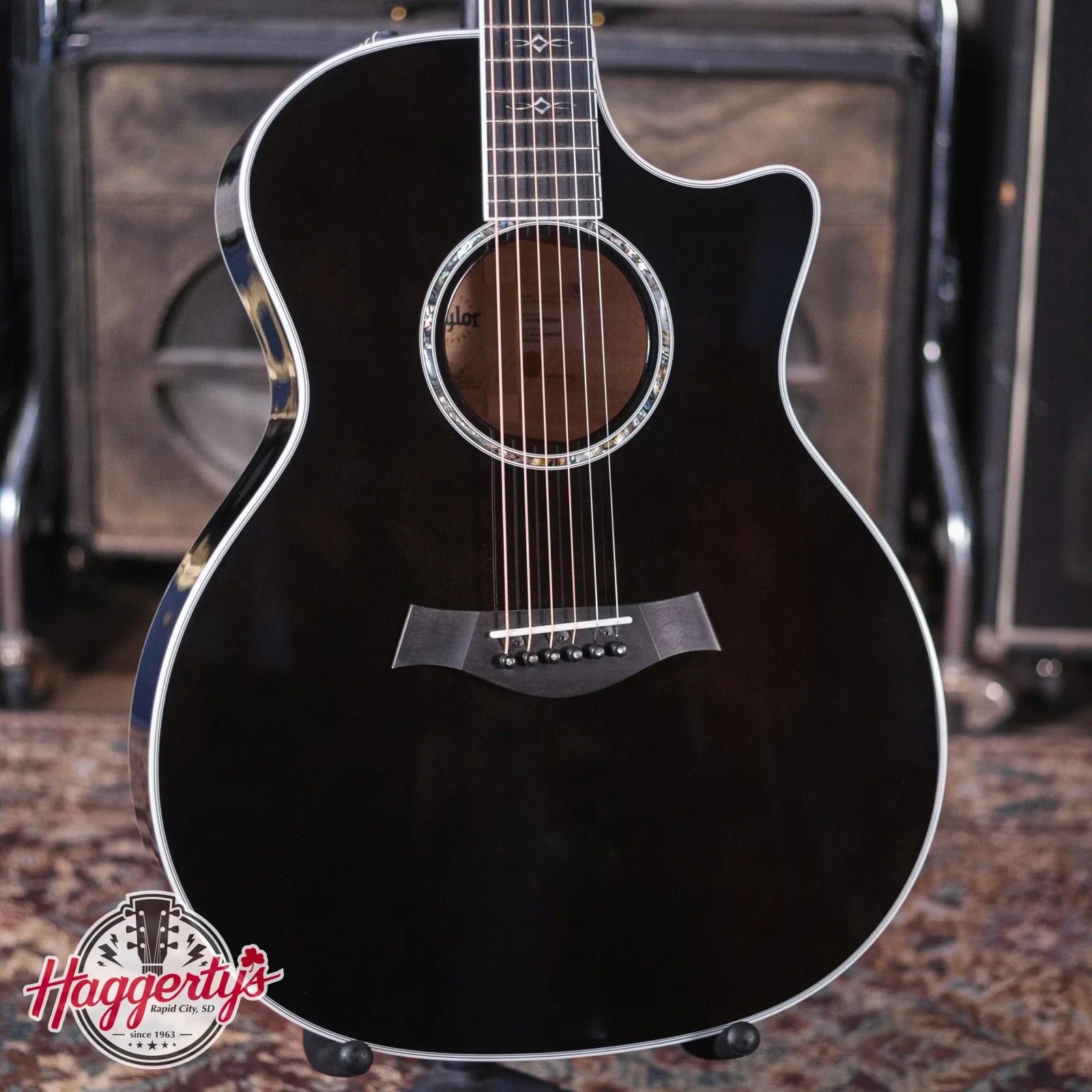Taylor 614ce Special Edition Grand Auditorium Acoustic/Electric Guitar - Gaslamp Black with Hardshell Case