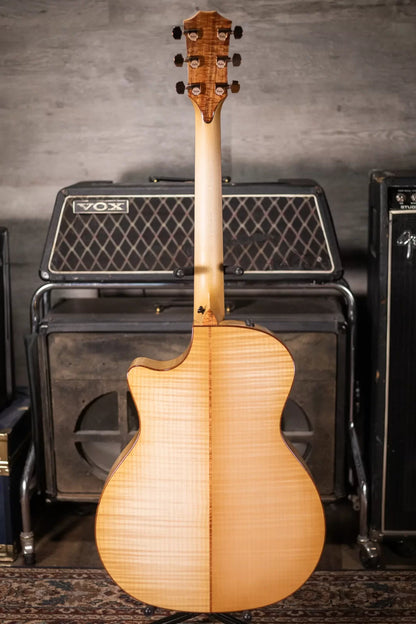 Taylor Custom Shop Grand Auditorium Bearclaw Spruce/Flame Maple Acoustic/Electric Guitar with Hardshell Case