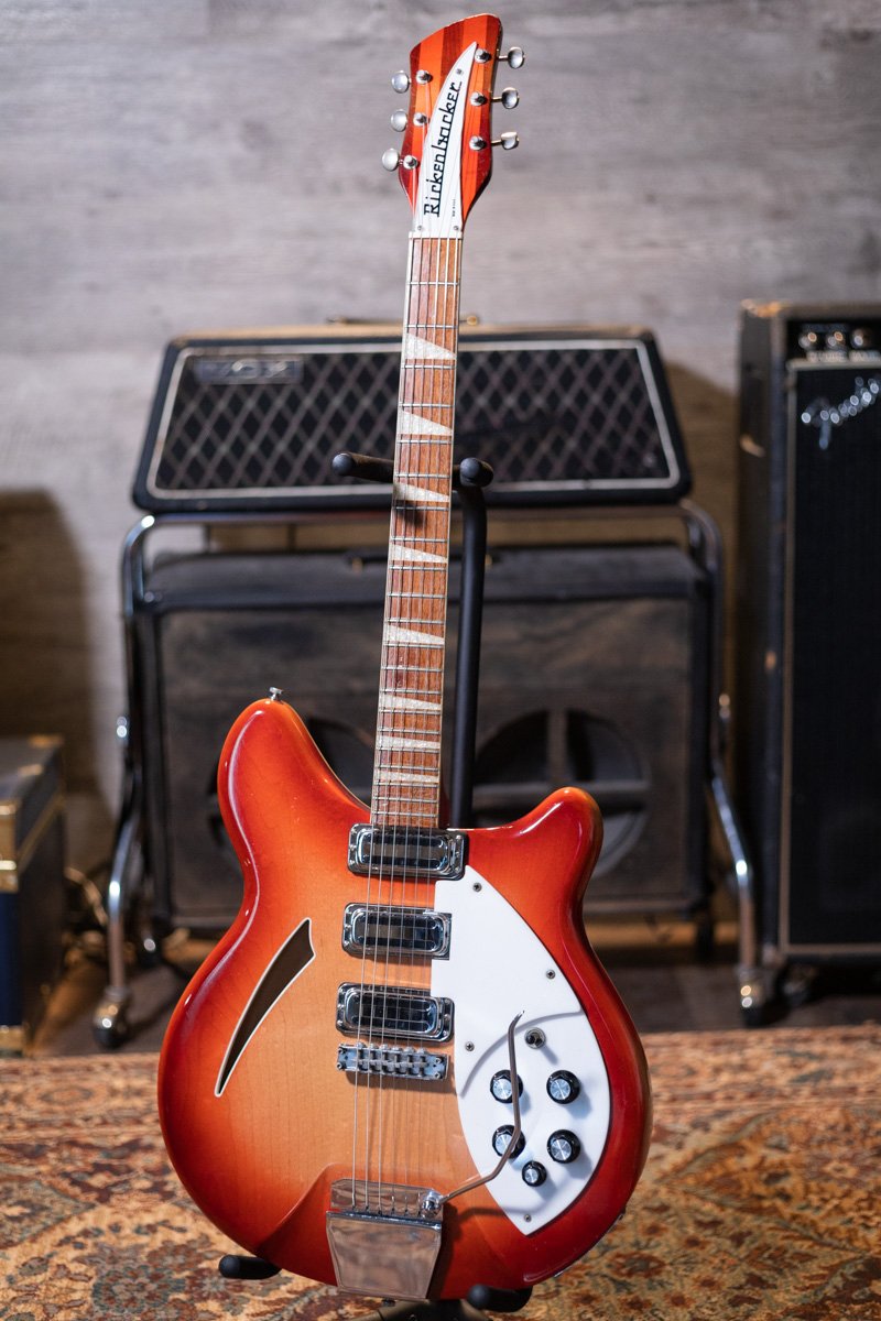 1966 Rickenbacker 375 Fireglo Vintage Semi-Hollow with Rick-O-Sound & Accent Vibrato with Hardshell Case - Used
