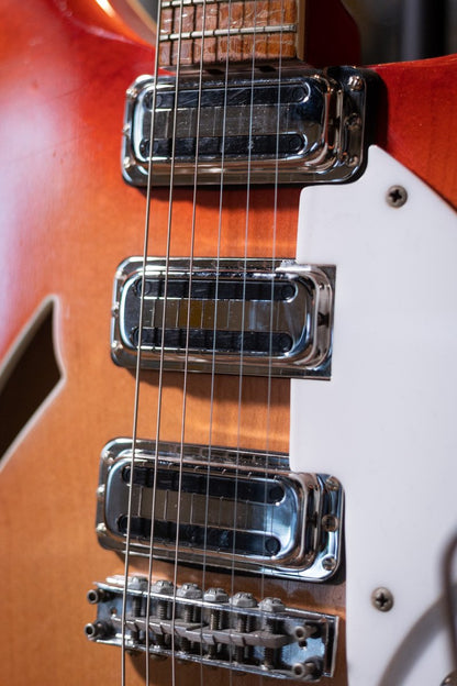 1966 Rickenbacker 375 Fireglo Vintage Semi-Hollow with Rick-O-Sound & Accent Vibrato with Hardshell Case - Used