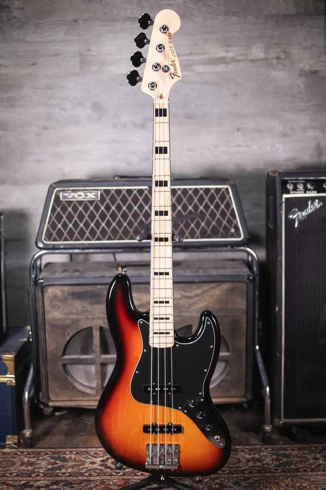 Fender Geddy Lee Jazz Bass - 3-Color Sunburst - Maple Fretboard w/Hardshell Case - Used