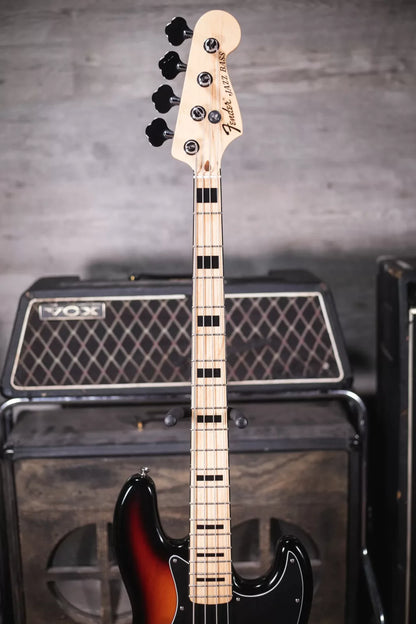 Fender Geddy Lee Jazz Bass - 3-Color Sunburst - Maple Fretboard w/Hardshell Case - Used