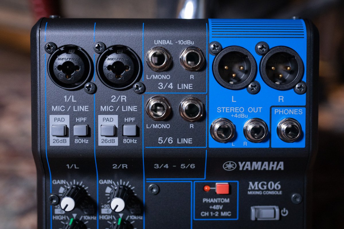 Yamaha MG06 6-Channel Analog Mixer – D-PRE Preamps | Haggerty's Music